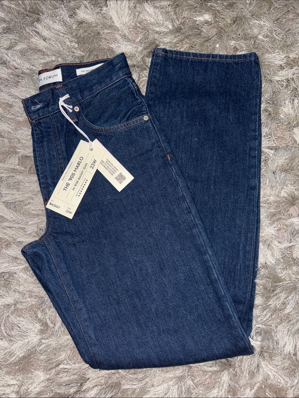 Denim Forum Dark Blue Straight-Leg Jeans